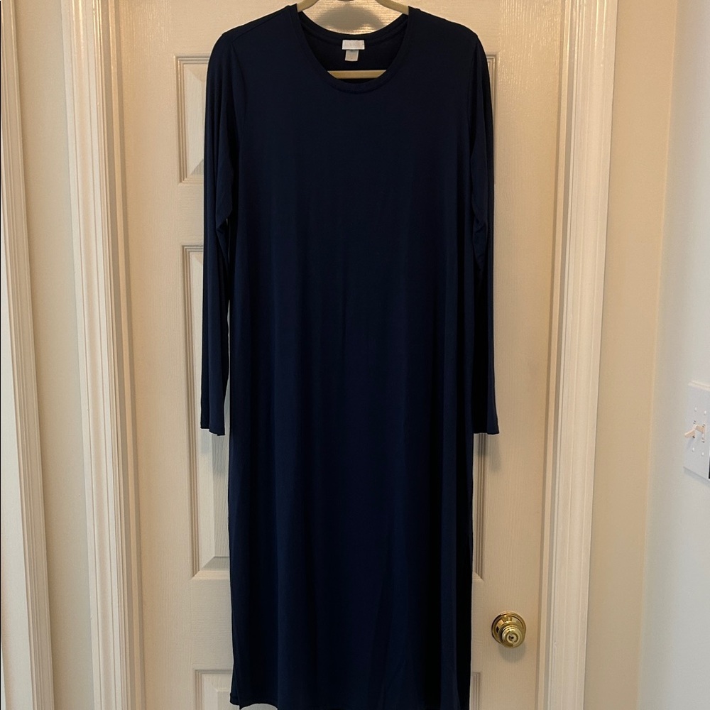 Lake Navy Blue Long Sleeve Dress